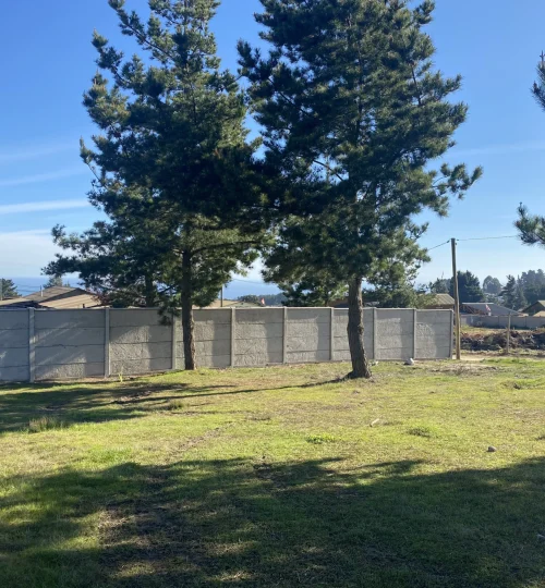 Terreno urbanizado con árboles y cierre perimetral